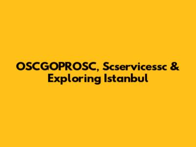 OSCGOPROSC, Scservicessc & Exploring Istanbul